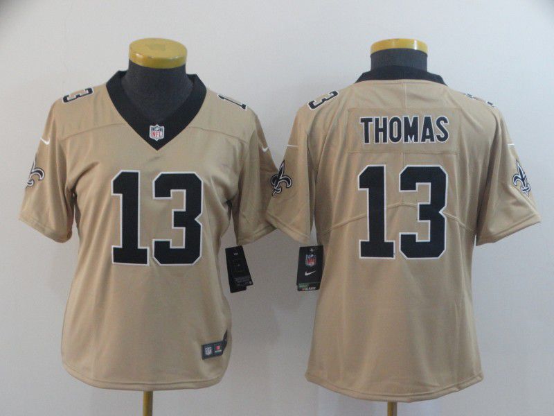 Women New Orleans Saints #13 Thomas yellow Nike Vapor Untouchable Limited Player NFL Jerseys